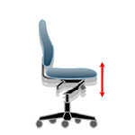 Priekinės ašies svyravimo - multiblokinis kėdės mechanizmas. Kėdės aukščio reguliavimas. Standartinė biuro kėdės reguliavimo funkcija.